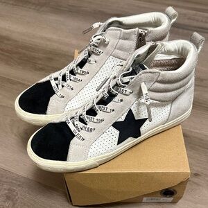 Vintage Havana White, Black & Gray High-Top Sneakers